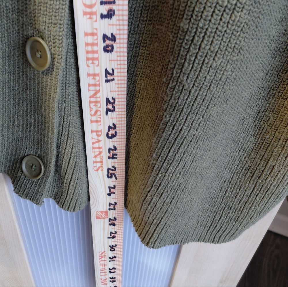 Women'a Madewell Olive Green Button-Up Cotton Cardigan Sweater Versatile Comfy - Picture 5 of 6